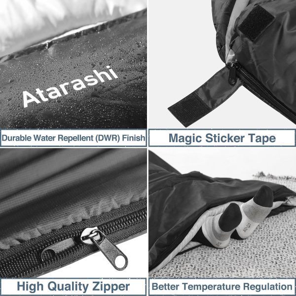Atarashi Camping Sleeping Bag- 4 Seasons for Adults, Light, Warm, Extra-Large with Compression Sack- Great for Hiking, Backpacking & Outdoor Adventures - Image 4