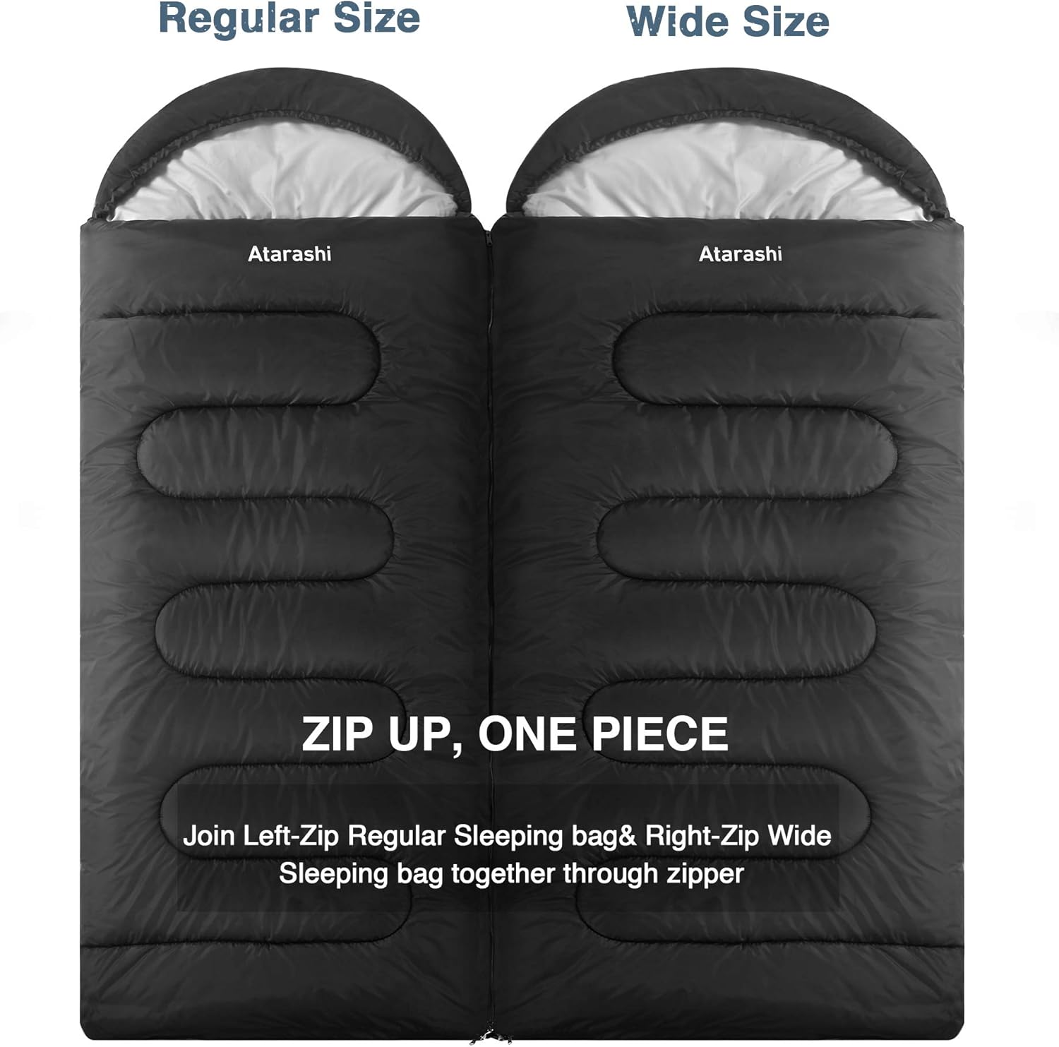 Atarashi Camping Sleeping Bag- 4 Seasons for Adults, Light, Warm, Extra-Large with Compression Sack- Great for Hiking, Backpacking & Outdoor Adventures - Image 5