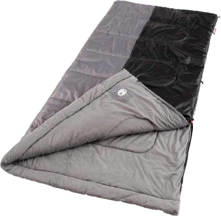 Coleman Biscayne Big & Tall 40°F Sleeping Bag, Fits Adults up to 6ft 4in Tall, No-Snag Zipper with Stuff Sack Included, Machine Washable