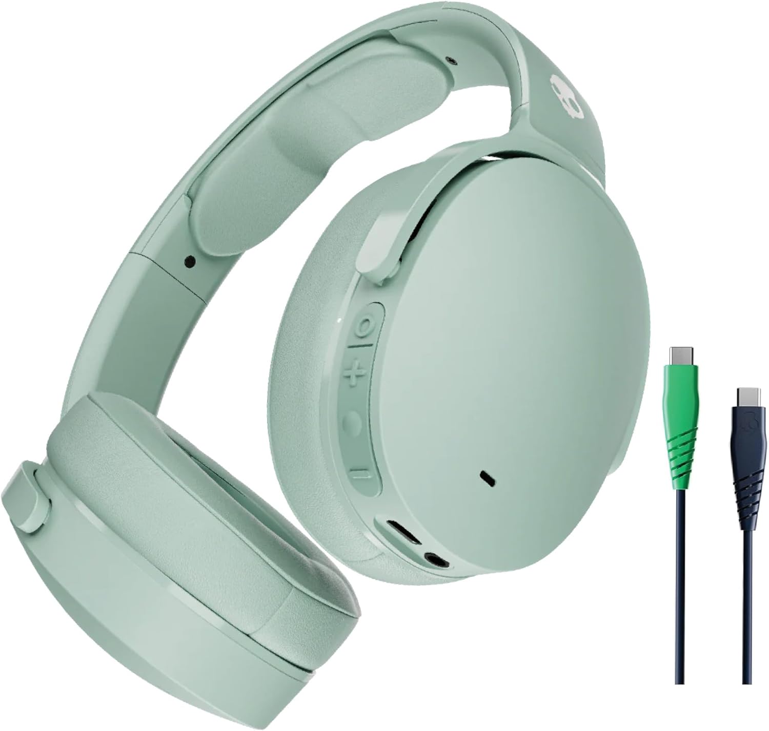 Skullcandy Hesh ANC Over-Ear Noise Cancelling Wireless Headphones with Charging Cable, 22 Hr Battery, Microphone, Works with iPhone Android and Bluetooth Devices – Preppy Sage