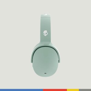 Skullcandy Hesh ANC Over-Ear Noise Cancelling Wireless Headphones with Charging Cable, 22 Hr Battery, Microphone, Works with iPhone Android and Bluetooth Devices – Preppy Sage