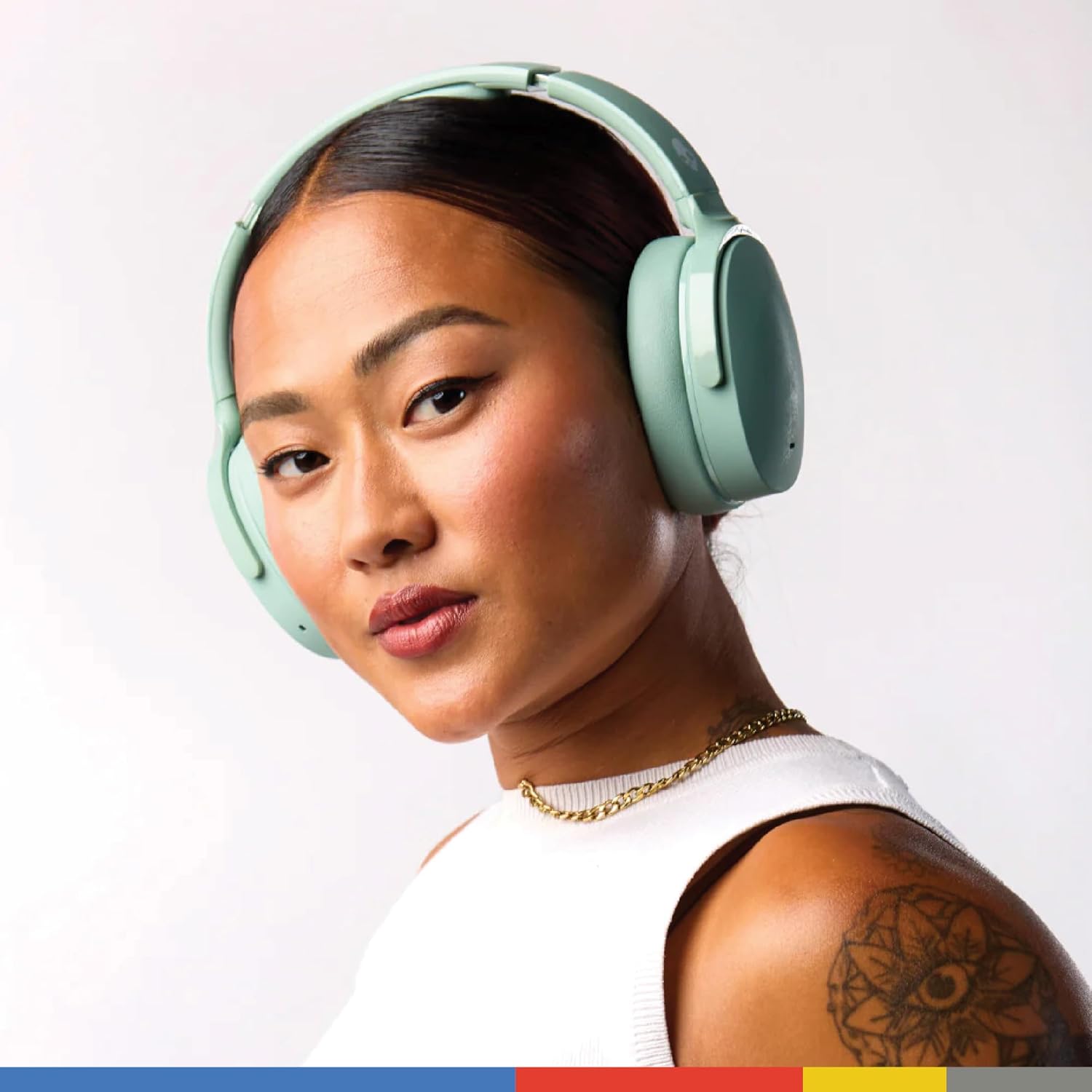 Skullcandy Hesh ANC Over-Ear Noise Cancelling Wireless Headphones with Charging Cable, 22 Hr Battery, Microphone, Works with iPhone Android and Bluetooth Devices - Preppy Sage - Image 4